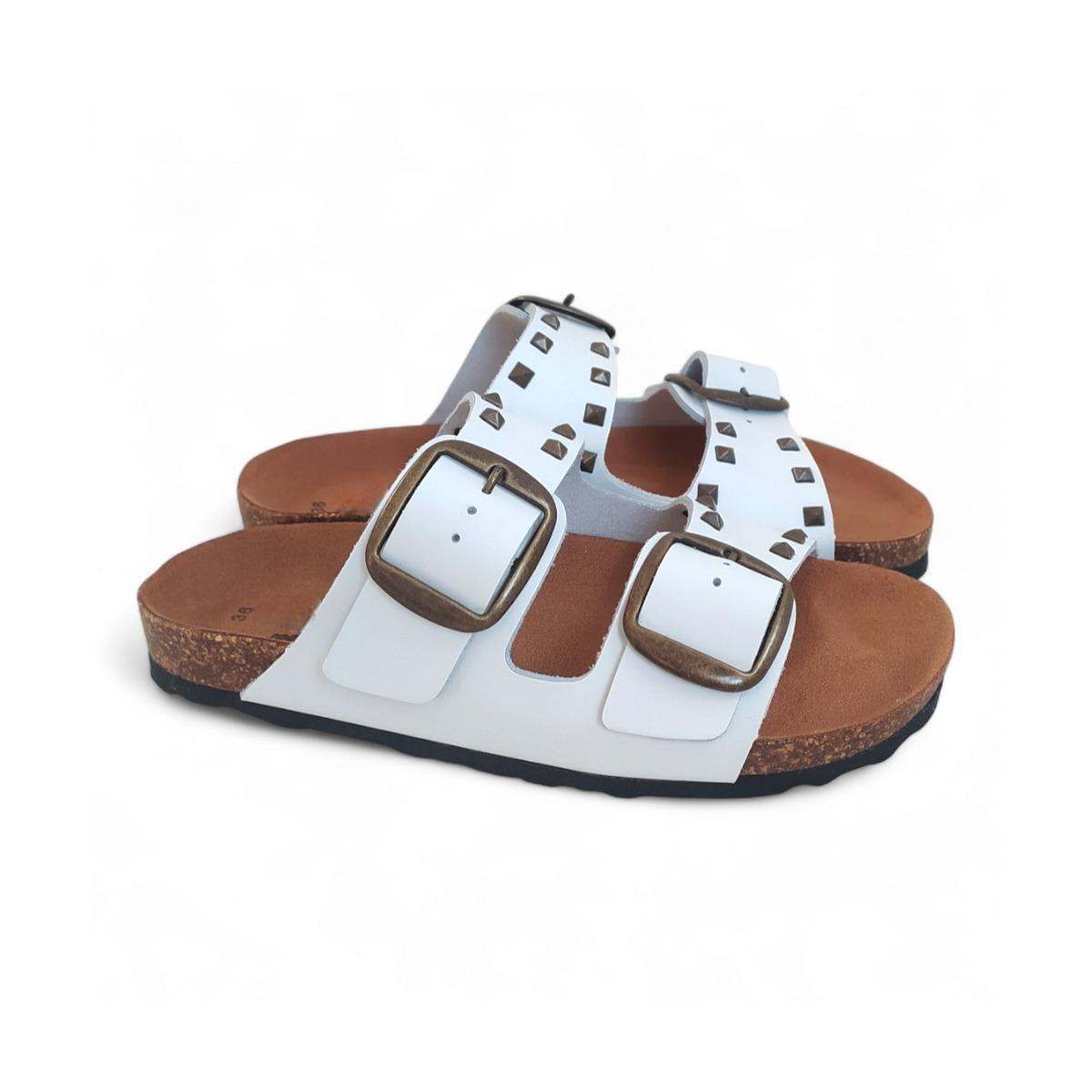 INBLU CIABATTE DONNA CON DUE STRAPPI E STRASS 26-75 BIANCO