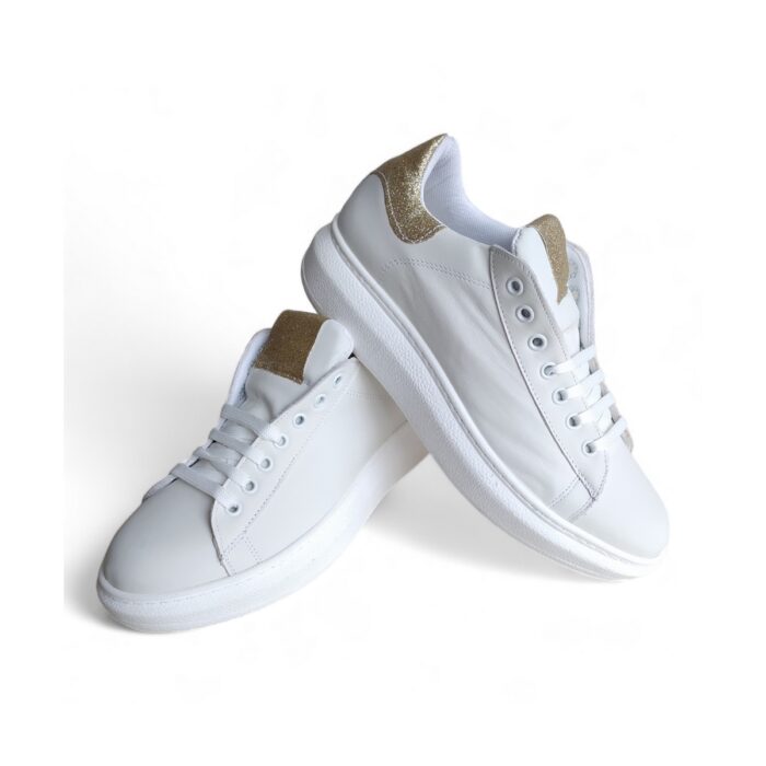 SCARPE DONNA SPORTIVE IN PELLE CON PLANTARE ANATOMICO ESTRAIBILE E FONDO ALTO GOMLIGHT - immagine 4