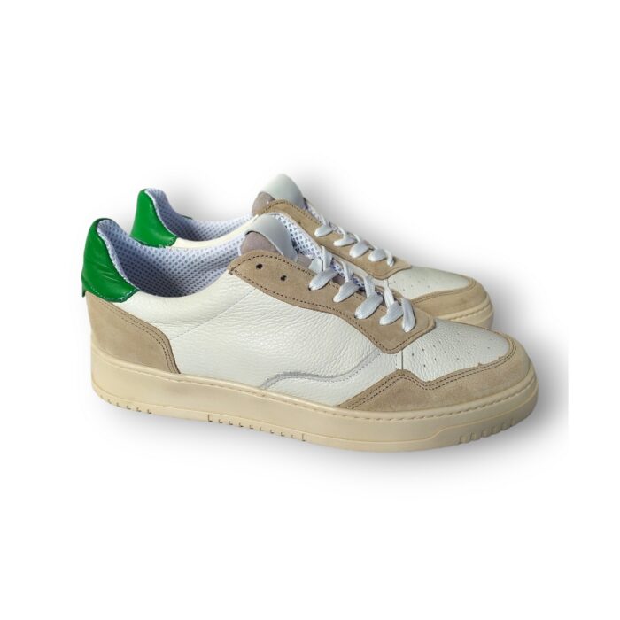 SNEAKERS UOMO IN CAMOSCIO E PELLE CON GOMMA ZEPPA CUCITA