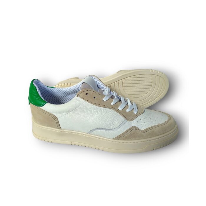SNEAKERS UOMO IN CAMOSCIO E PELLE CON GOMMA ZEPPA CUCITA - immagine 2