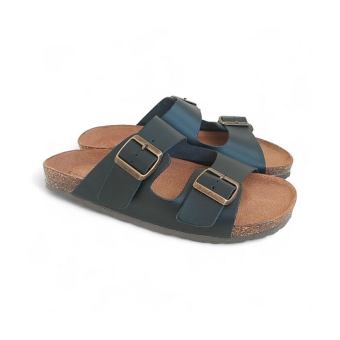 CIABATTA UOMO IN NABUK GRASSATO NERO E PLANTARE ANATOMICO IN PELLE