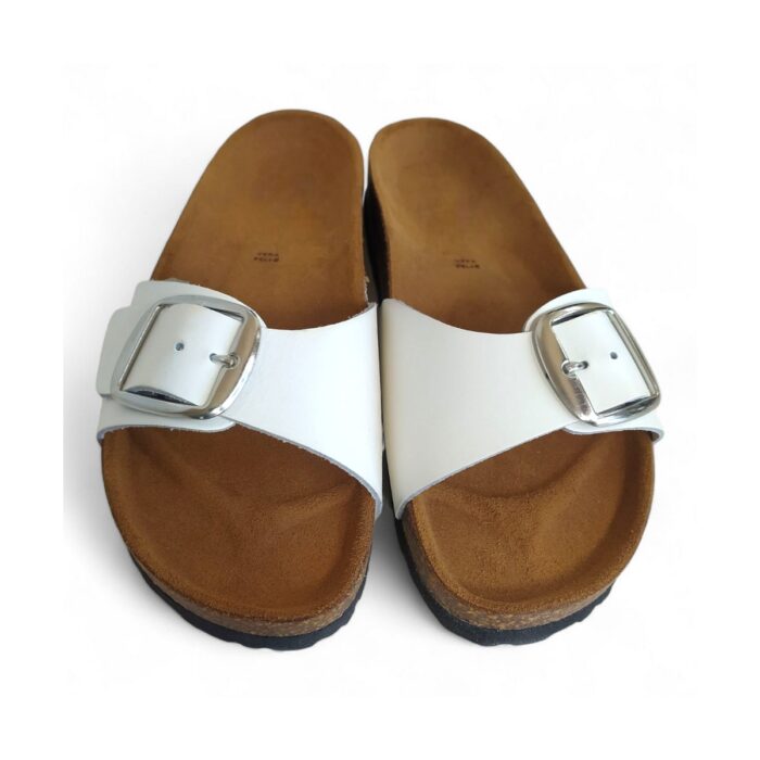 CIABATTA DONNA IN PELLE CON FIBBIA REGOLABILE E SOLETTA ANATOMICA - immagine 3