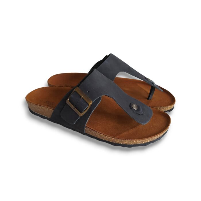 CIABATTA UOMO INFRADITO ANATOMICA IN PELLE GRASSATA REGOLABILE