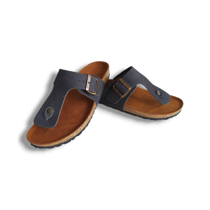 CIABATTA UOMO INFRADITO ANATOMICA IN PELLE GRASSATA REGOLABILE - immagine 2