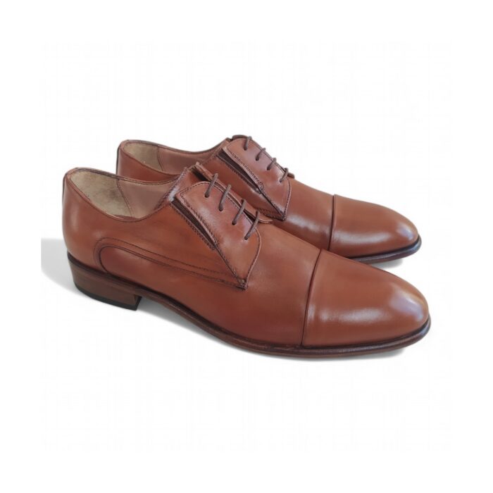 SCARPA UOMO ALLACCIATA CLASSICA CON PUNTALE,FONDO CUOIO CUCITO