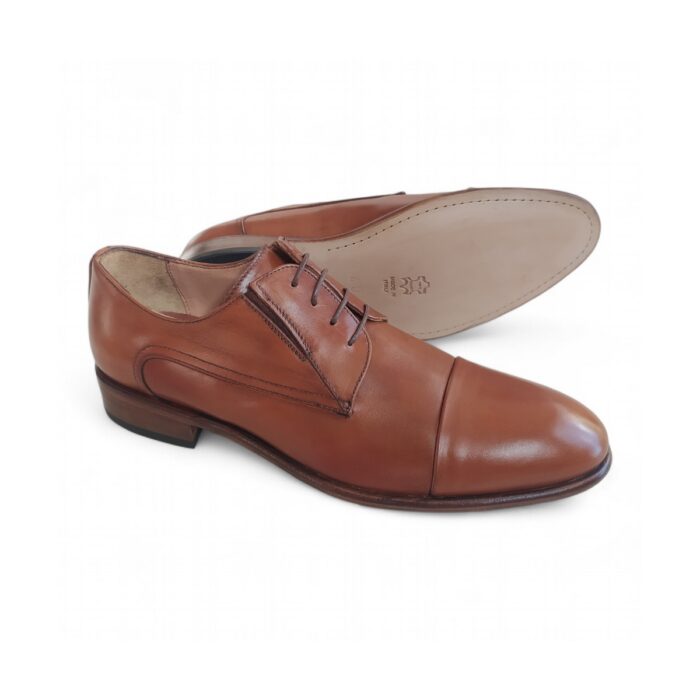 SCARPA UOMO ALLACCIATA CLASSICA CON PUNTALE,FONDO CUOIO CUCITO - immagine 5