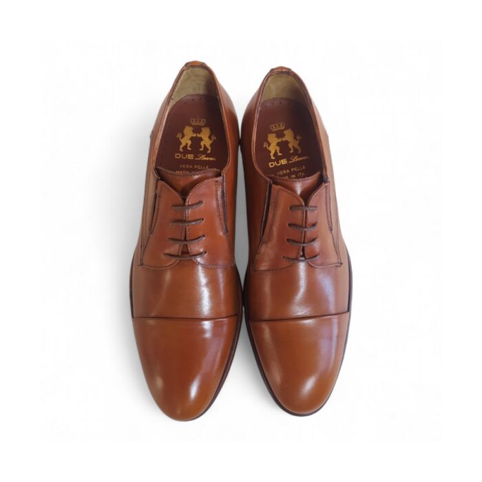 SCARPA UOMO ALLACCIATA CLASSICA CON PUNTALE,FONDO CUOIO CUCITO - immagine 3