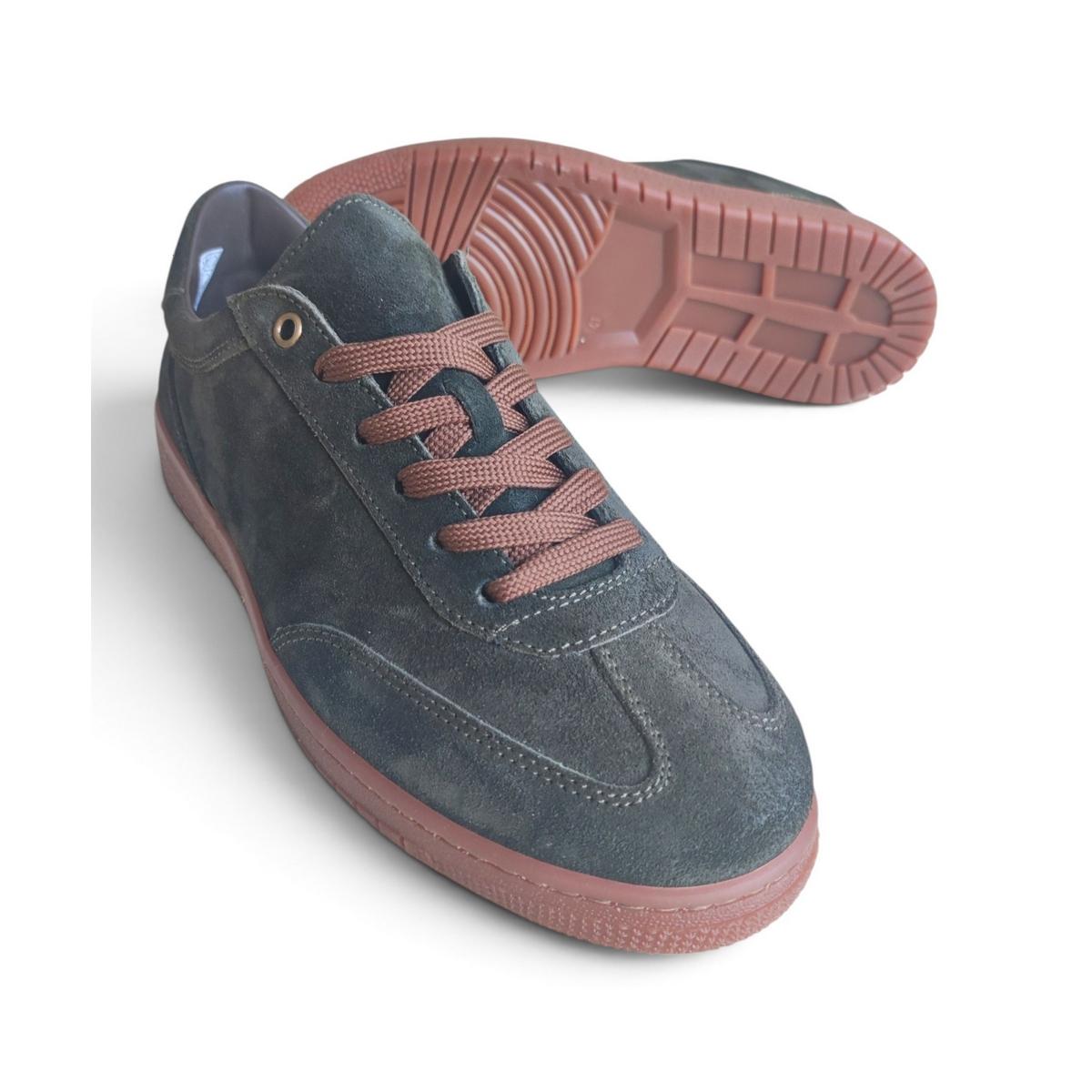 Scarpe sportive uomo allacciate in pelle scamosciata,fodera vitello,soletta anatomica estraibile - immagine 2